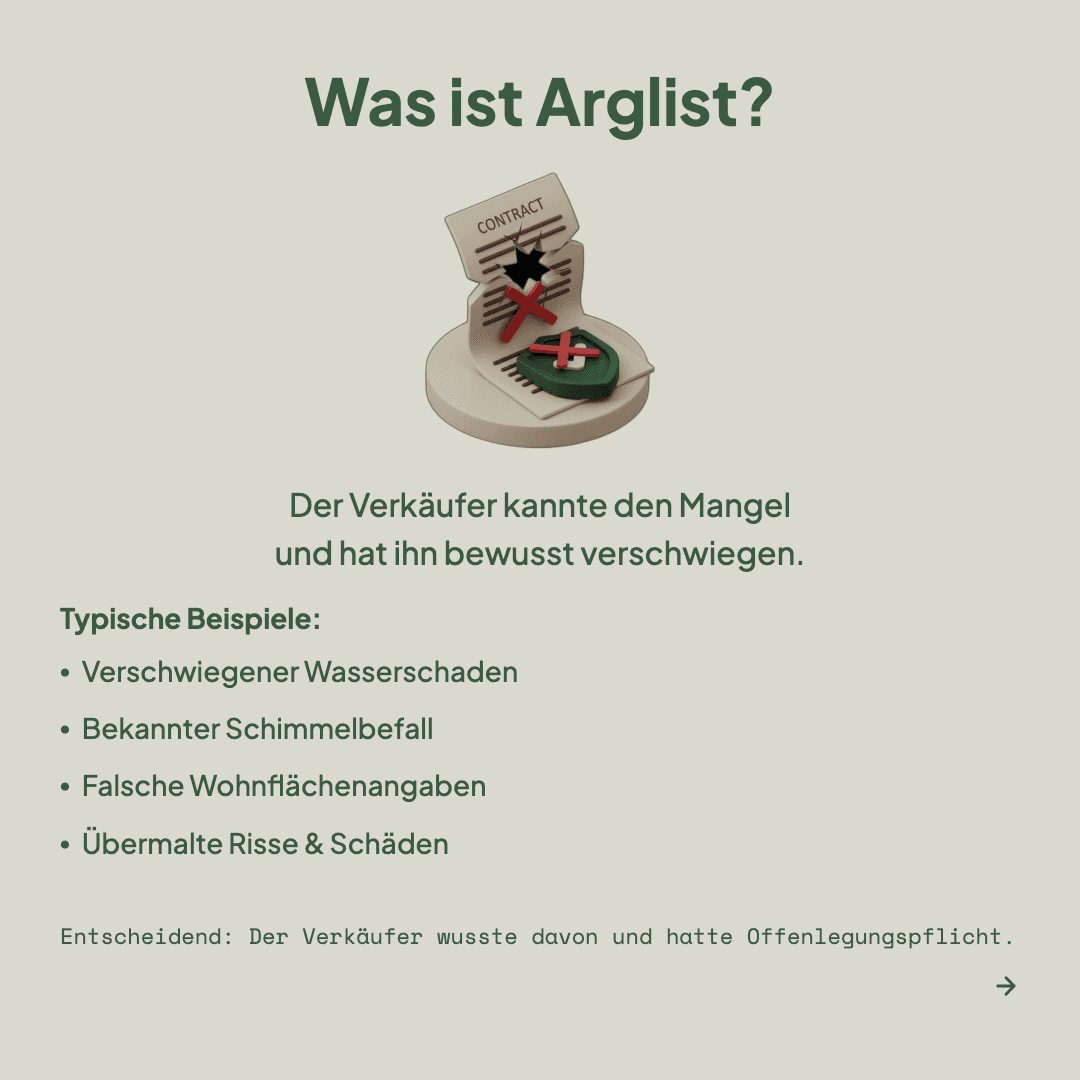 Arglistige Täuschung beim Hauskauf – Slide 2